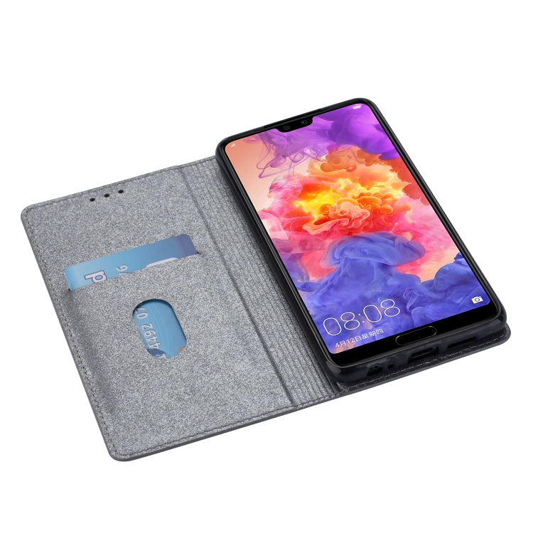 For Huawei P30 Ultrathin Glitter Magnetic Horizontal Flip Leather Case with Holder & Card Slots