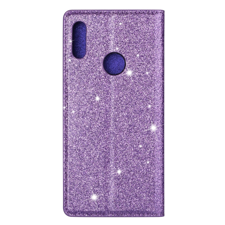 For Huawei Y6 (2019) Ultrathin Glitter Magnetic Horizontal Flip Leather Case with Holder & Card Slots