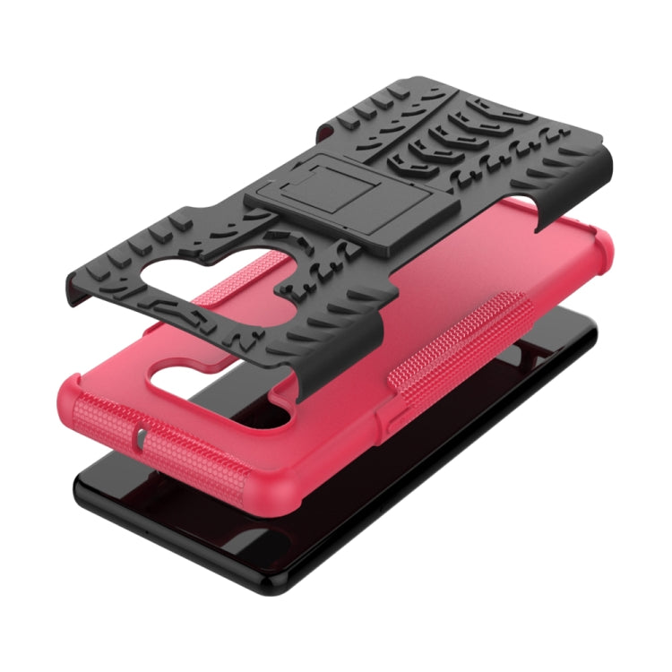 For LG Stylo 6 Tire Texture Shockproof TPU + PC Protective Case with Holder