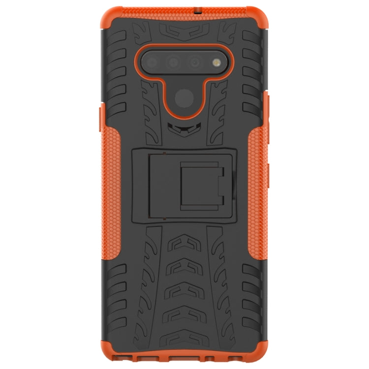 For LG Stylo 6 Tire Texture Shockproof TPU + PC Protective Case with Holder