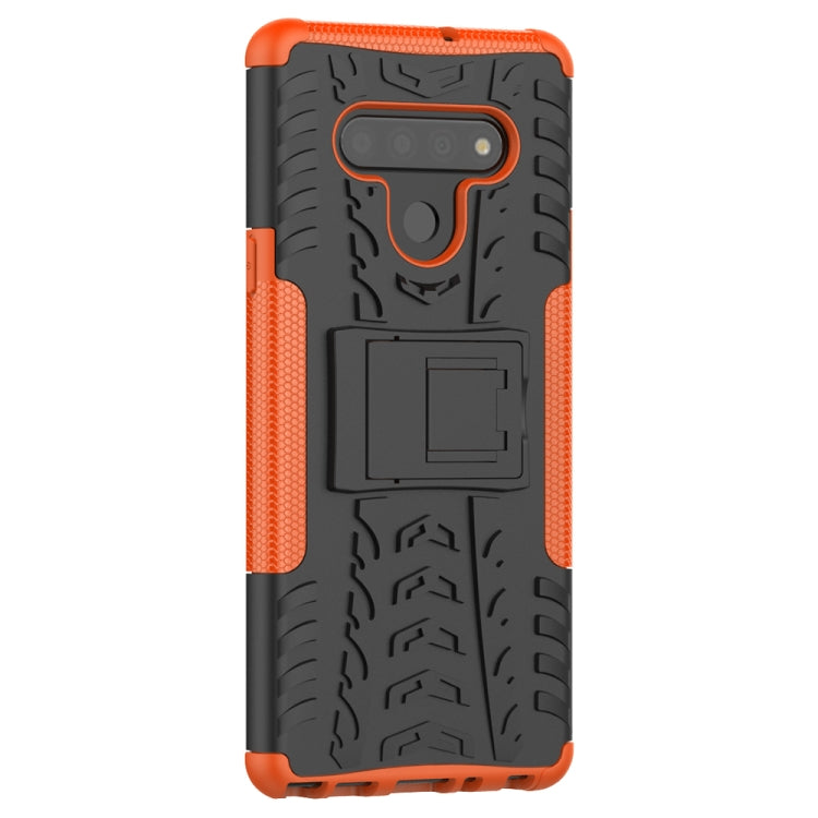 For LG Stylo 6 Tire Texture Shockproof TPU + PC Protective Case with Holder