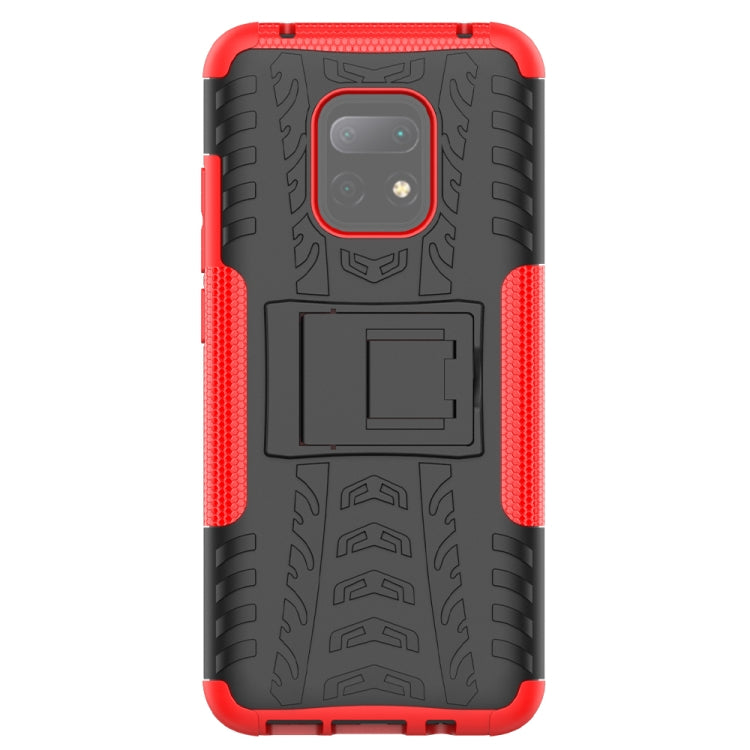 For Xiaomi Redmi 10X 5G Tire Texture Shockproof TPU + PC Protective Case with Holder