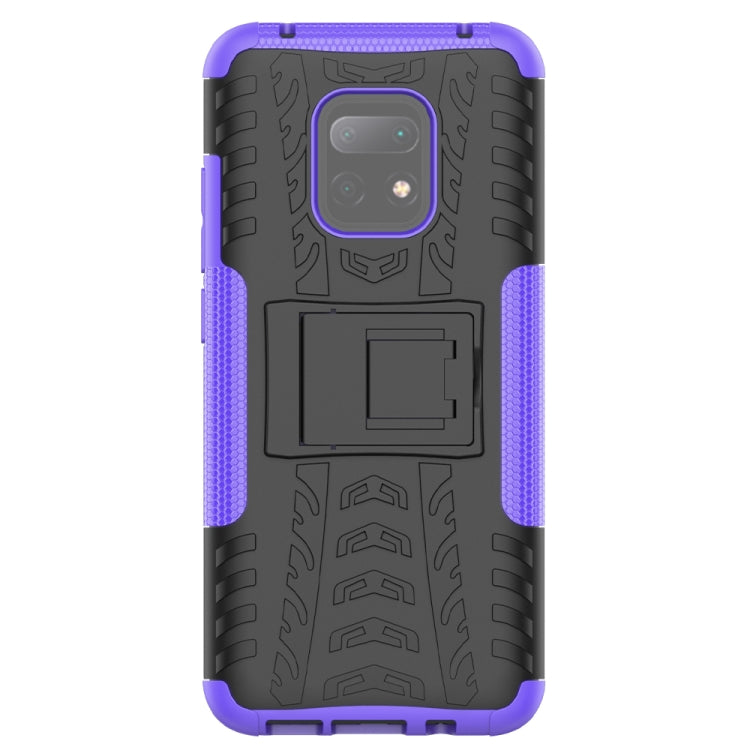 For Xiaomi Redmi 10X 5G Tire Texture Shockproof TPU + PC Protective Case with Holder