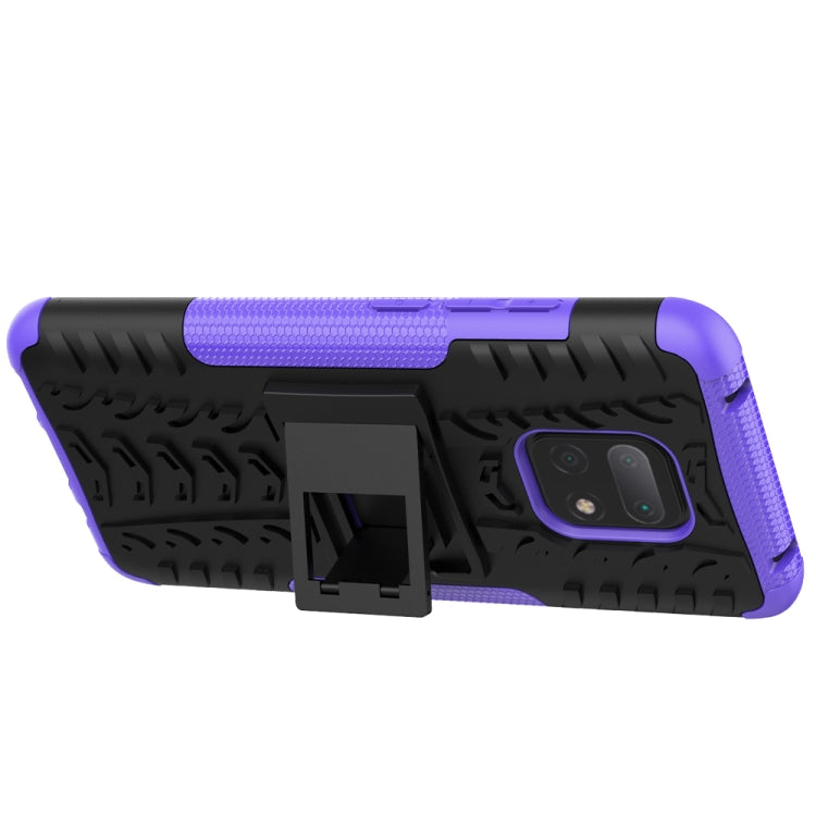 For Xiaomi Redmi 10X 5G Tire Texture Shockproof TPU + PC Protective Case with Holder