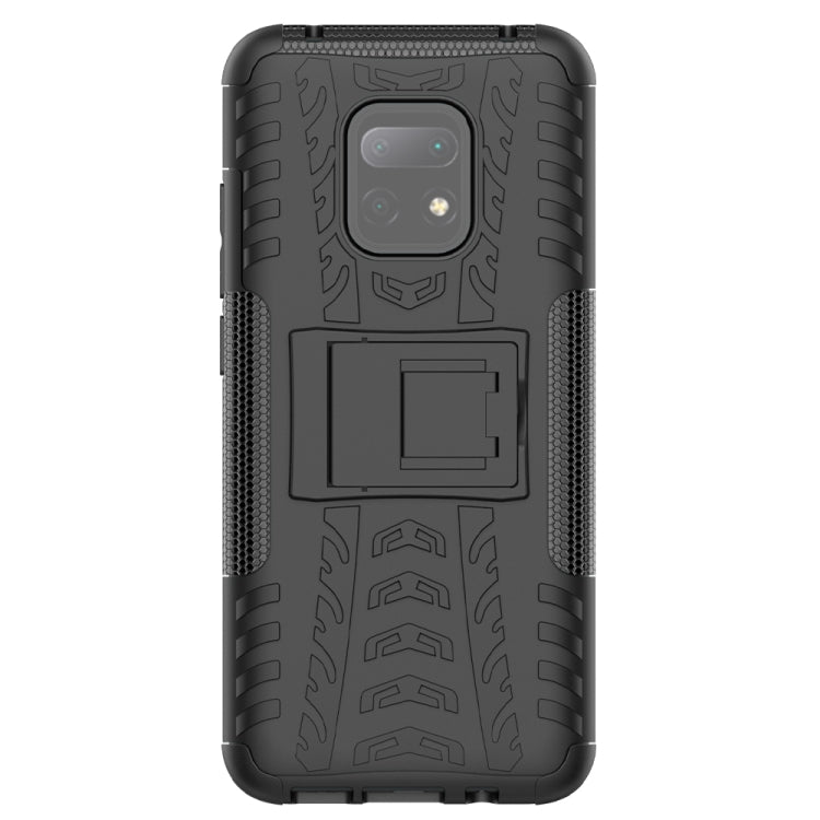 For Xiaomi Redmi 10X 5G Tire Texture Shockproof TPU + PC Protective Case with Holder