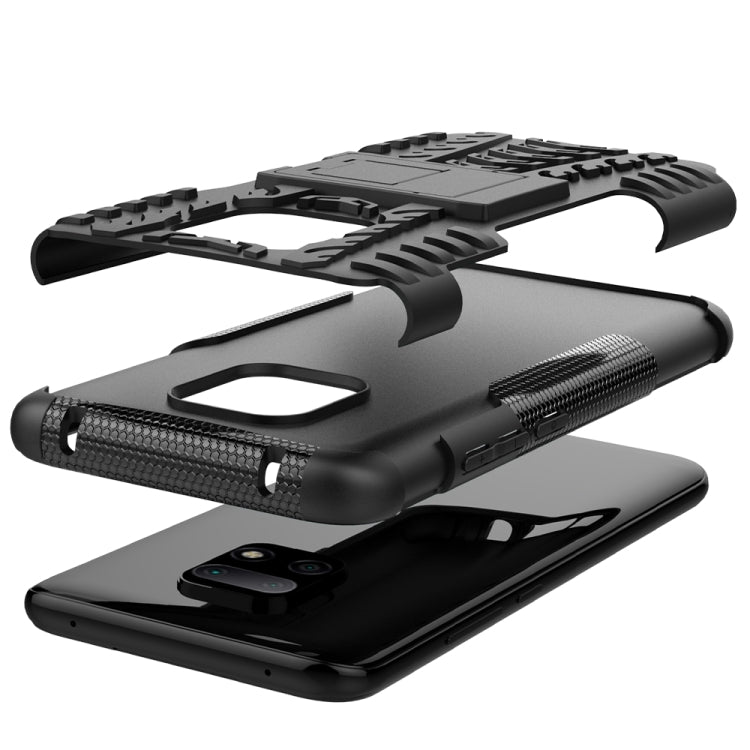 For Xiaomi Redmi 10X 5G Tire Texture Shockproof TPU + PC Protective Case with Holder