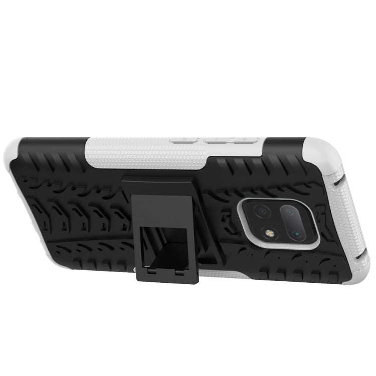 For Xiaomi Redmi 10X 5G Tire Texture Shockproof TPU + PC Protective Case with Holder