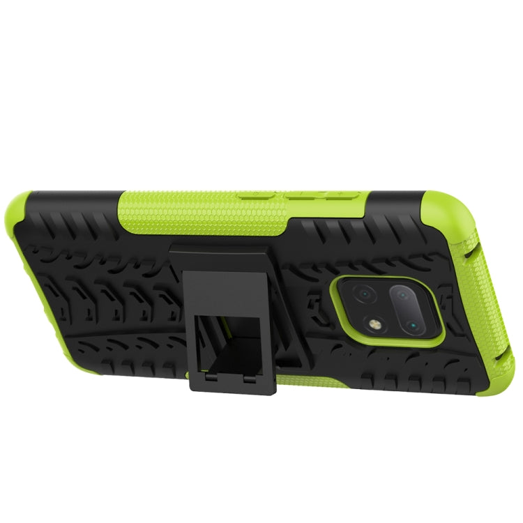 For Xiaomi Redmi 10X 5G Tire Texture Shockproof TPU + PC Protective Case with Holder