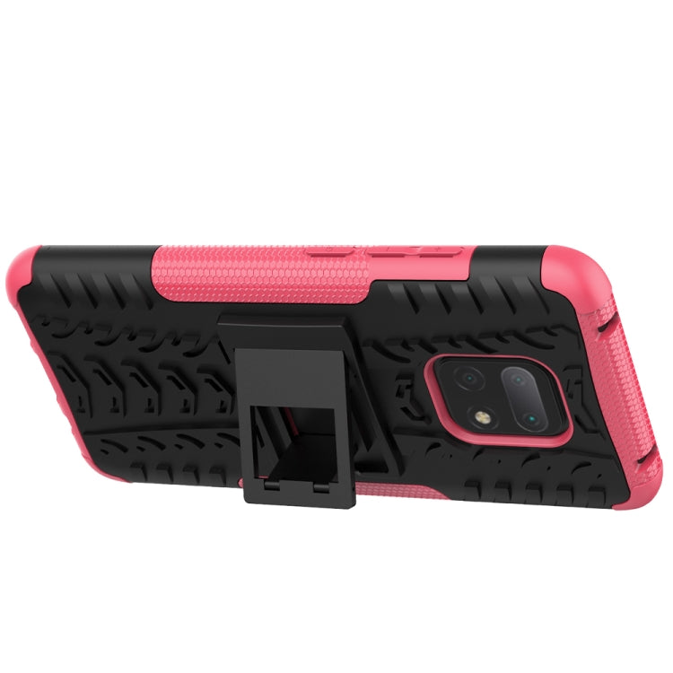 For Xiaomi Redmi 10X 5G Tire Texture Shockproof TPU + PC Protective Case with Holder