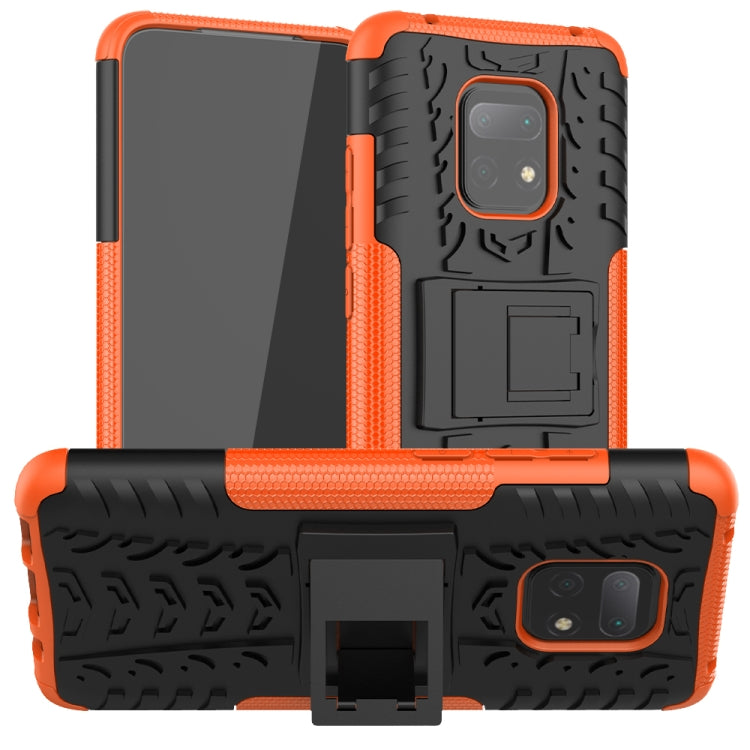 For Xiaomi Redmi 10X 5G Tire Texture Shockproof TPU + PC Protective Case with Holder