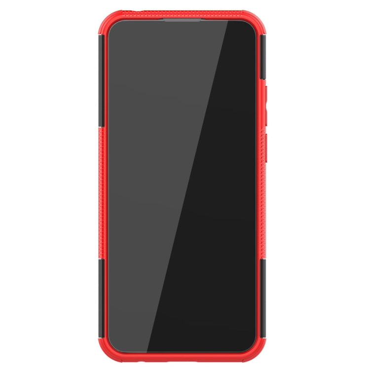 For Motorola Moto G8 Power Lite Tire Texture Shockproof TPU + PC Protective Case with Holder