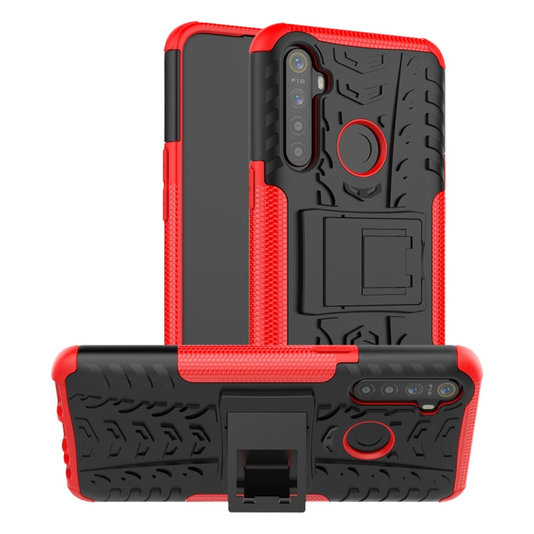 For OPPO Realme / Realme C3 Tire Texture Shockproof TPU + PC Protective Case with Holder