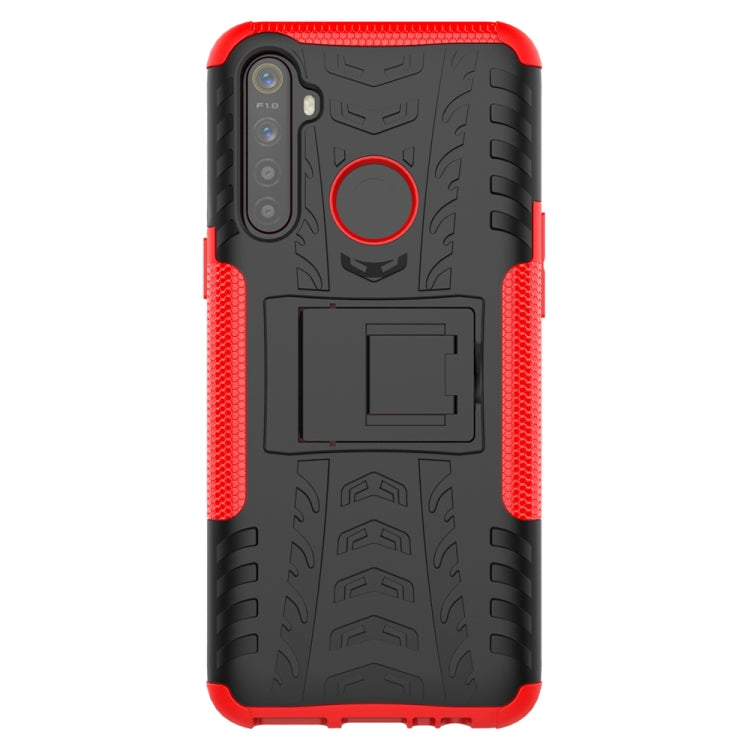 For OPPO Realme / Realme C3 Tire Texture Shockproof TPU + PC Protective Case with Holder