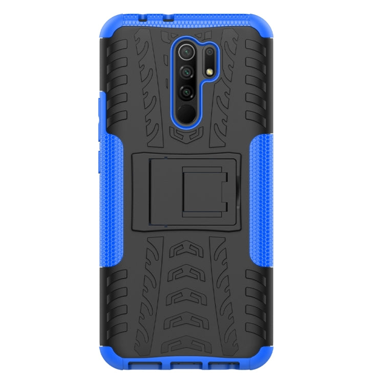 For Xiaomi Redmi 9 Tire Texture Shockproof TPU + PC Protective Case with Holder