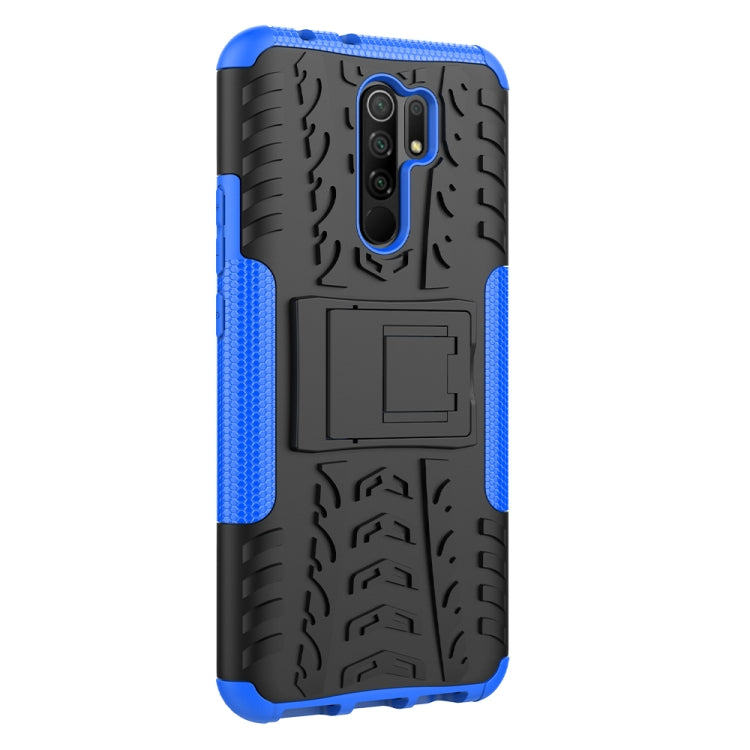 For Xiaomi Redmi 9 Tire Texture Shockproof TPU + PC Protective Case with Holder