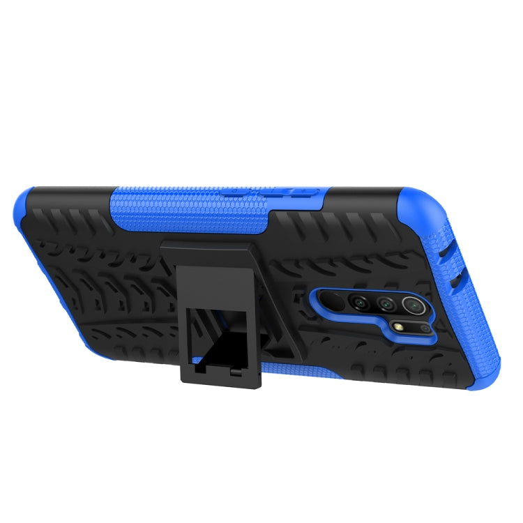 For Xiaomi Redmi 9 Tire Texture Shockproof TPU + PC Protective Case with Holder