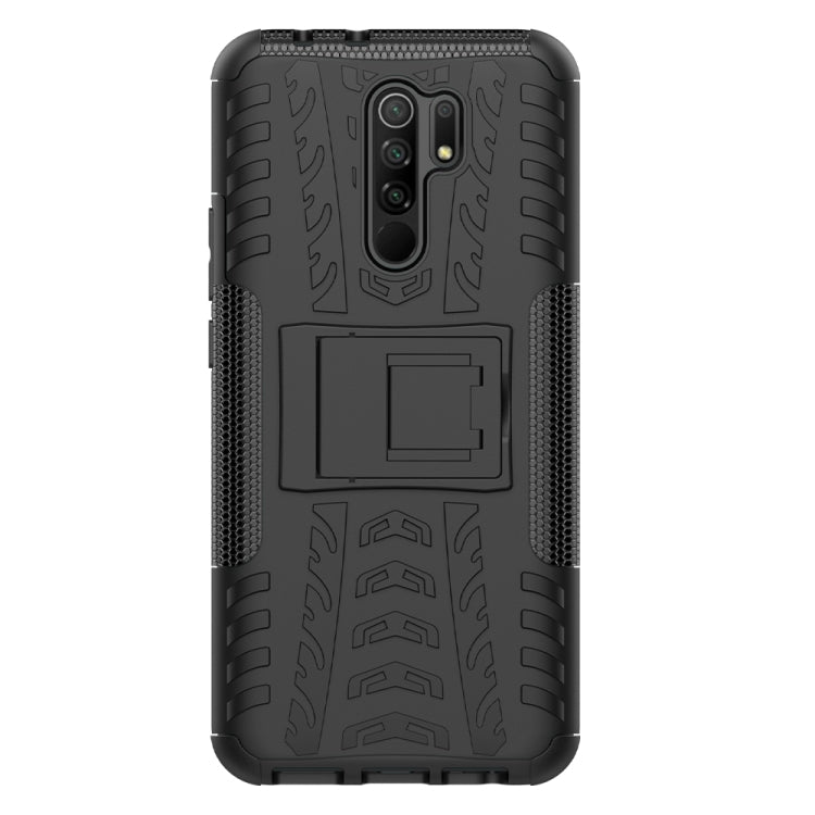 For Xiaomi Redmi 9 Tire Texture Shockproof TPU + PC Protective Case with Holder