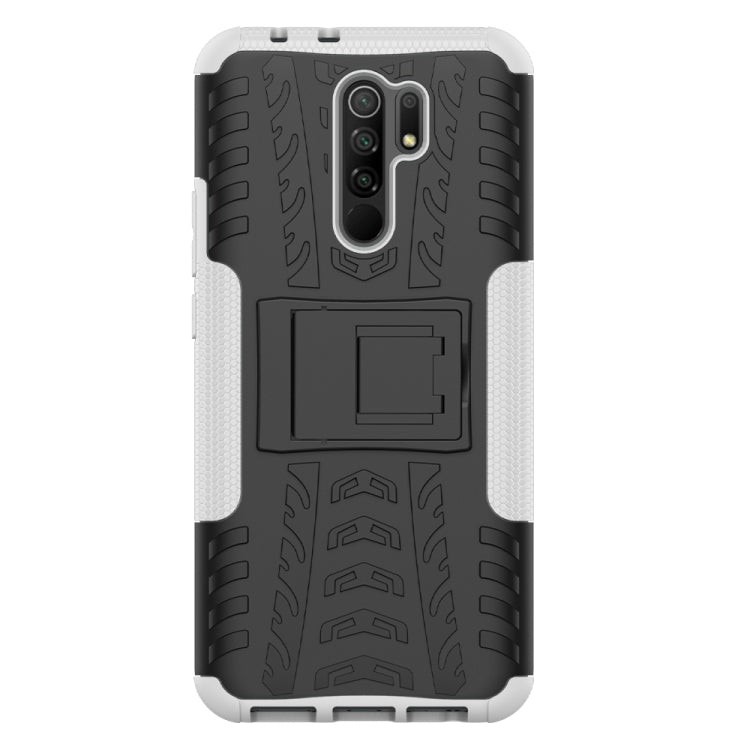 For Xiaomi Redmi 9 Tire Texture Shockproof TPU + PC Protective Case with Holder