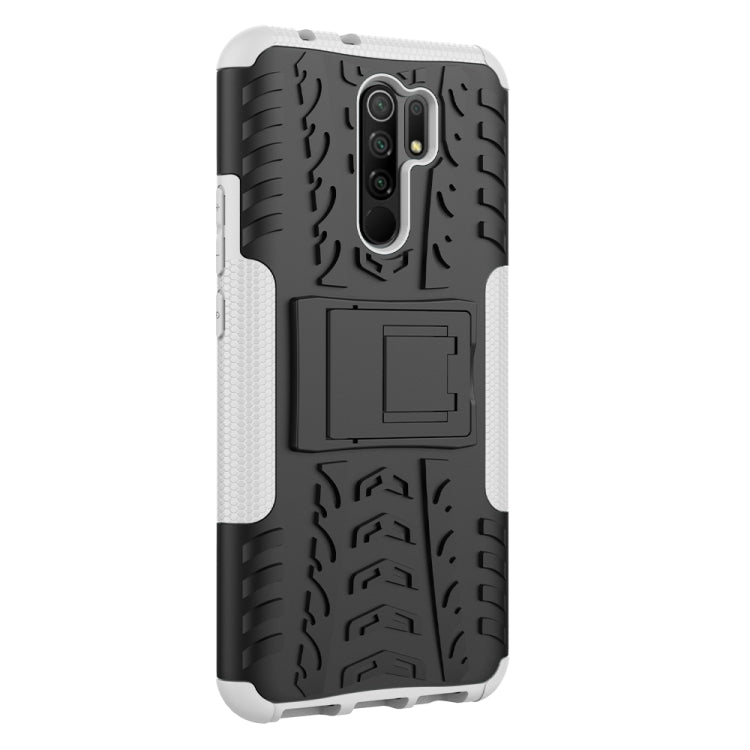 For Xiaomi Redmi 9 Tire Texture Shockproof TPU + PC Protective Case with Holder