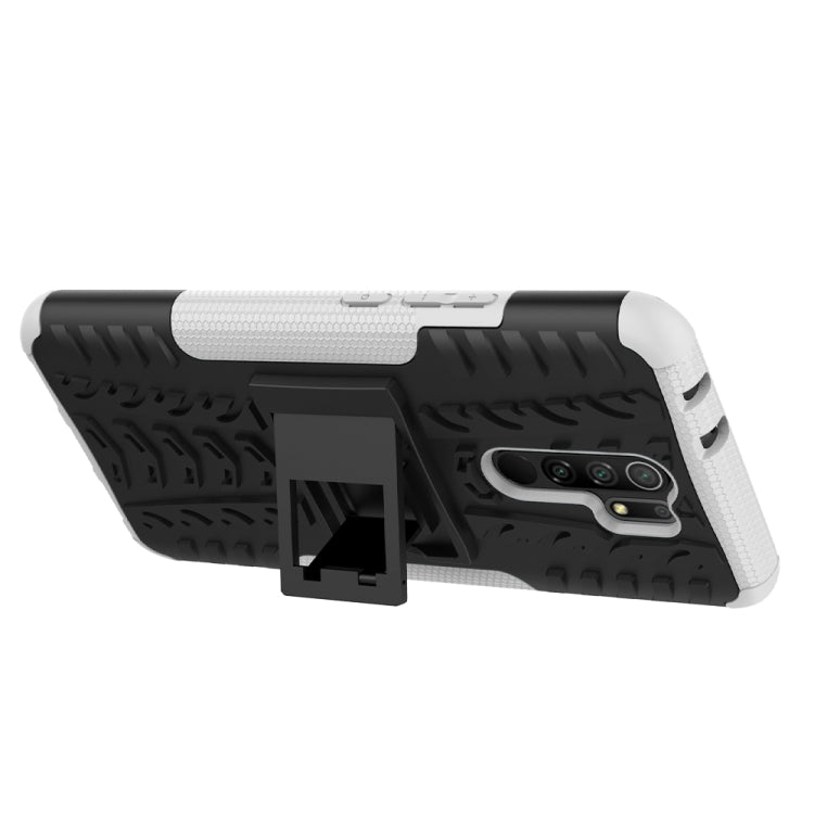 For Xiaomi Redmi 9 Tire Texture Shockproof TPU + PC Protective Case with Holder
