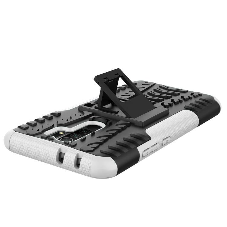 For Xiaomi Redmi 9 Tire Texture Shockproof TPU + PC Protective Case with Holder