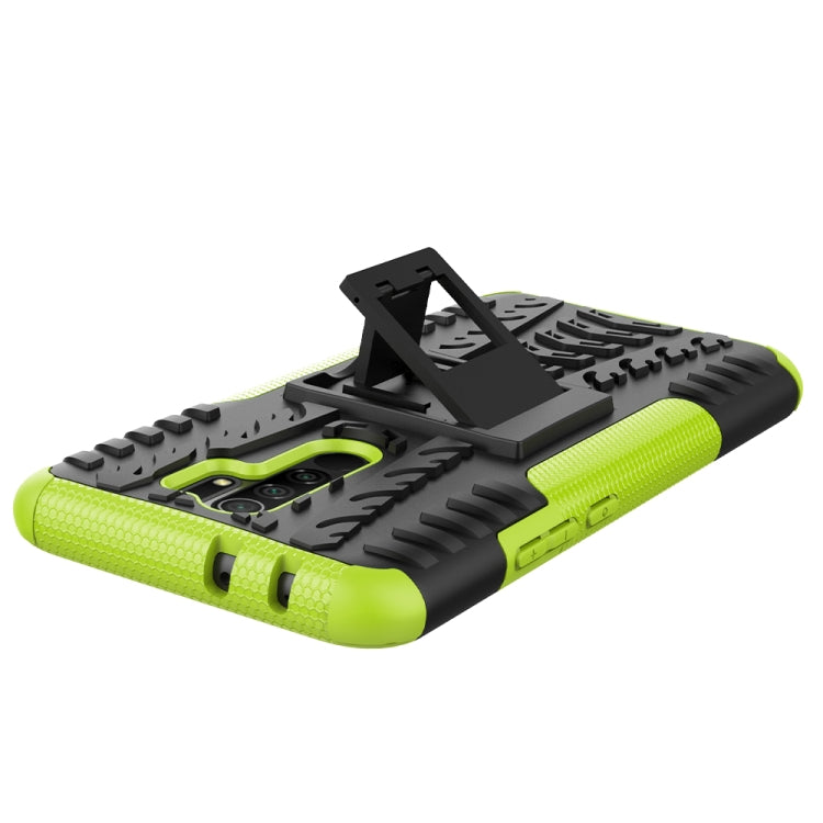 For Xiaomi Redmi 9 Tire Texture Shockproof TPU + PC Protective Case with Holder