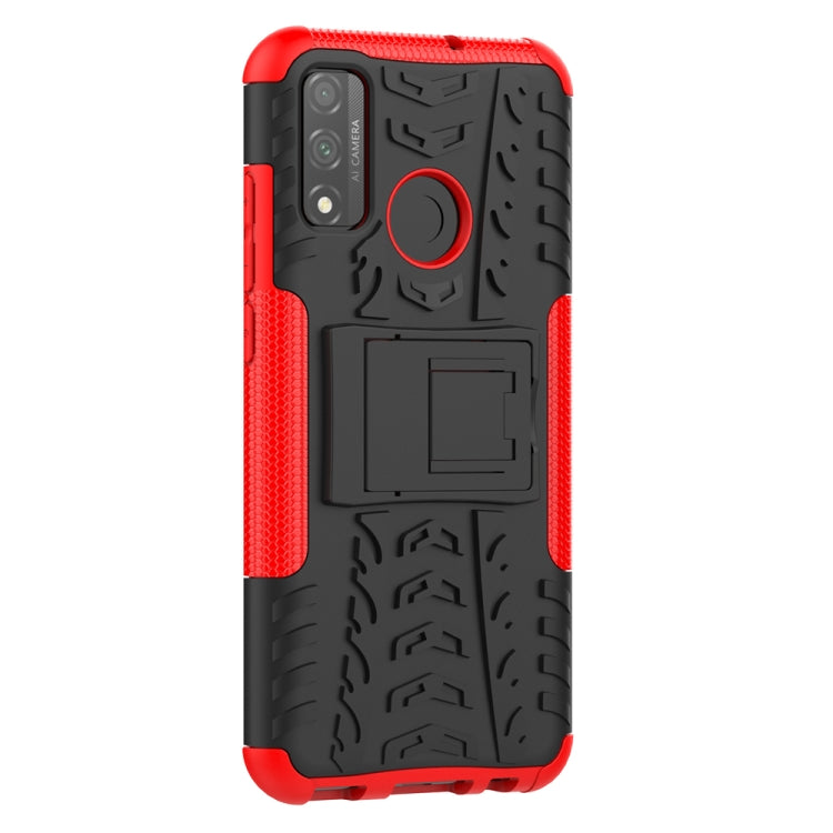 For Huawei P Smart (2020) Tire Texture Shockproof TPU + PC Protective Case with Holder