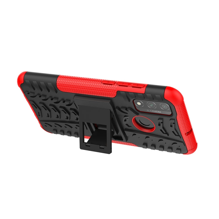 For Huawei P Smart (2020) Tire Texture Shockproof TPU + PC Protective Case with Holder