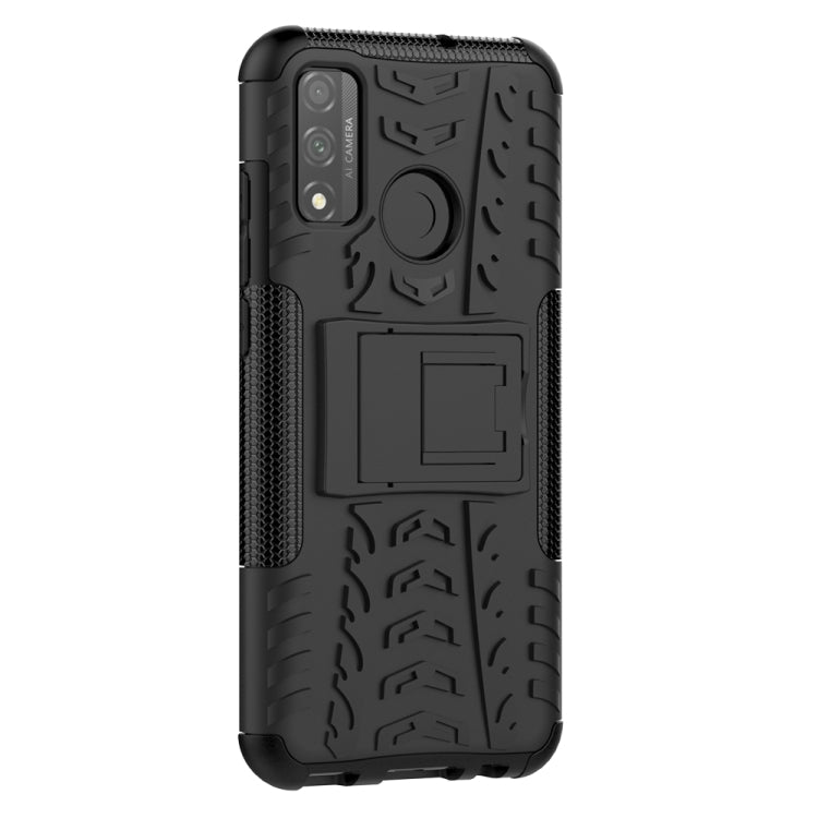 For Huawei P Smart (2020) Tire Texture Shockproof TPU + PC Protective Case with Holder