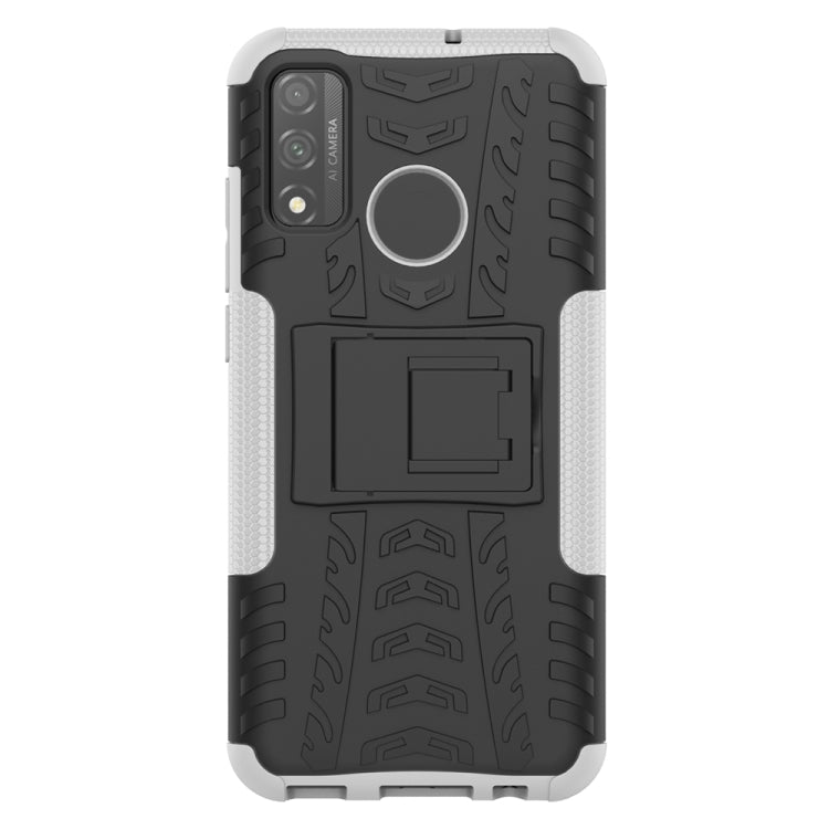 For Huawei P Smart (2020) Tire Texture Shockproof TPU + PC Protective Case with Holder