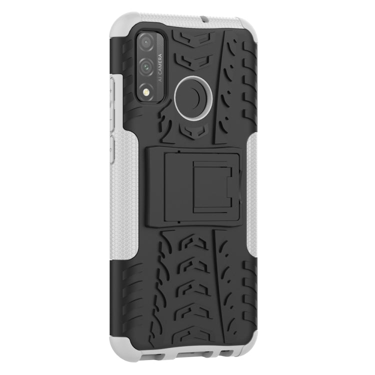 For Huawei P Smart (2020) Tire Texture Shockproof TPU + PC Protective Case with Holder