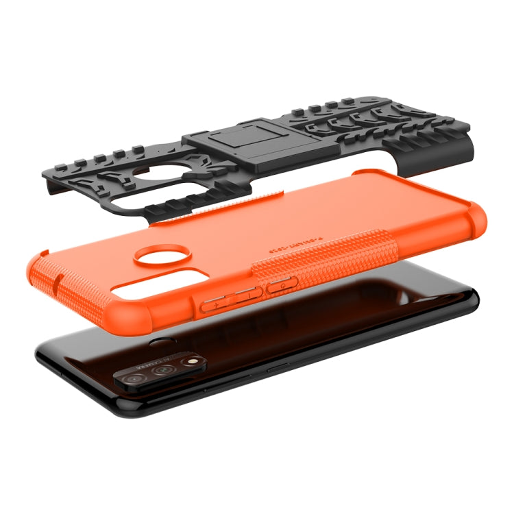 For Huawei P Smart (2020) Tire Texture Shockproof TPU + PC Protective Case with Holder