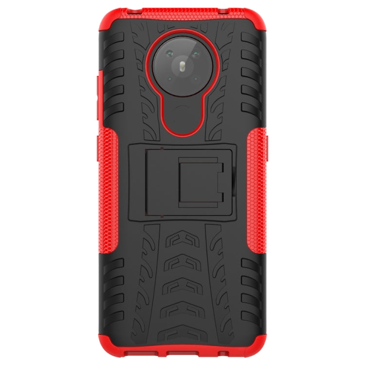For Nokia 5.3 Tire Texture Shockproof TPU + PC Protective Case with Holder