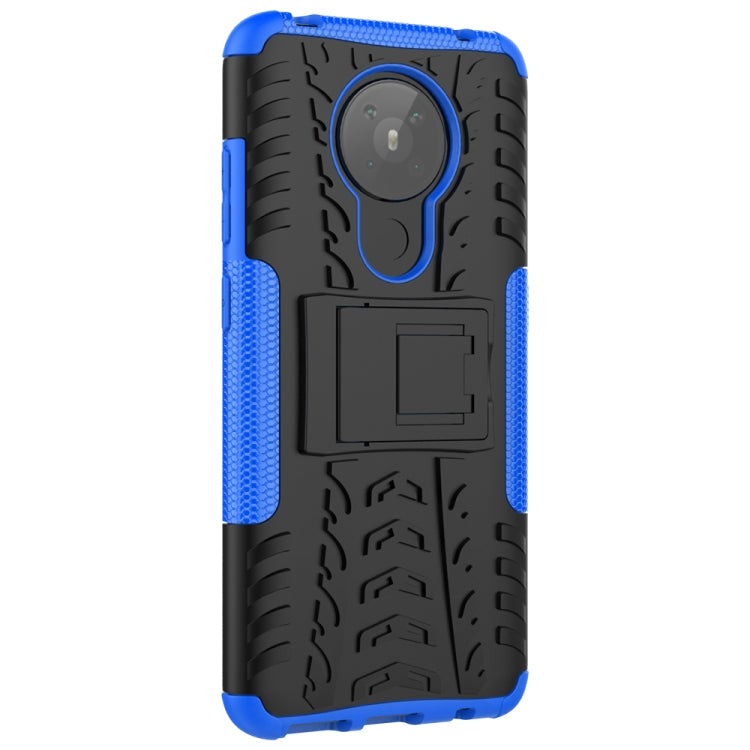 For Nokia 5.3 Tire Texture Shockproof TPU + PC Protective Case with Holder