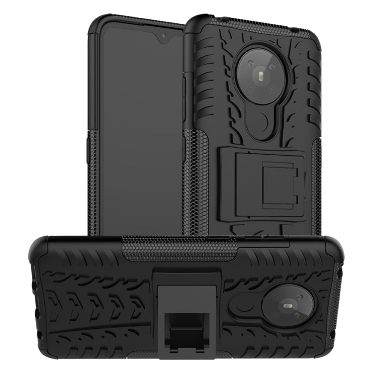 For Nokia 5.3 Tire Texture Shockproof TPU + PC Protective Case with Holder