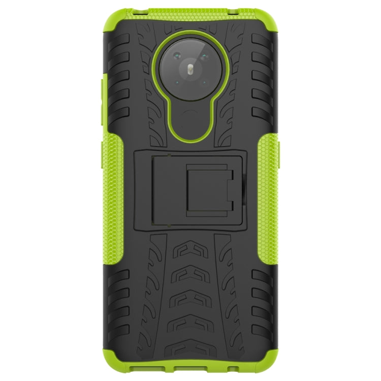 For Nokia 5.3 Tire Texture Shockproof TPU + PC Protective Case with Holder