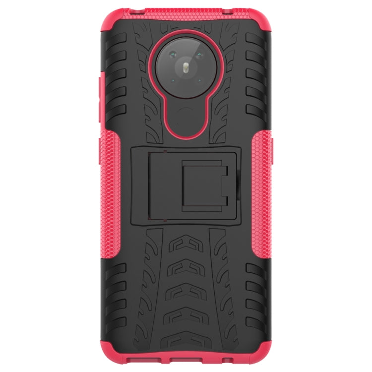For Nokia 5.3 Tire Texture Shockproof TPU + PC Protective Case with Holder