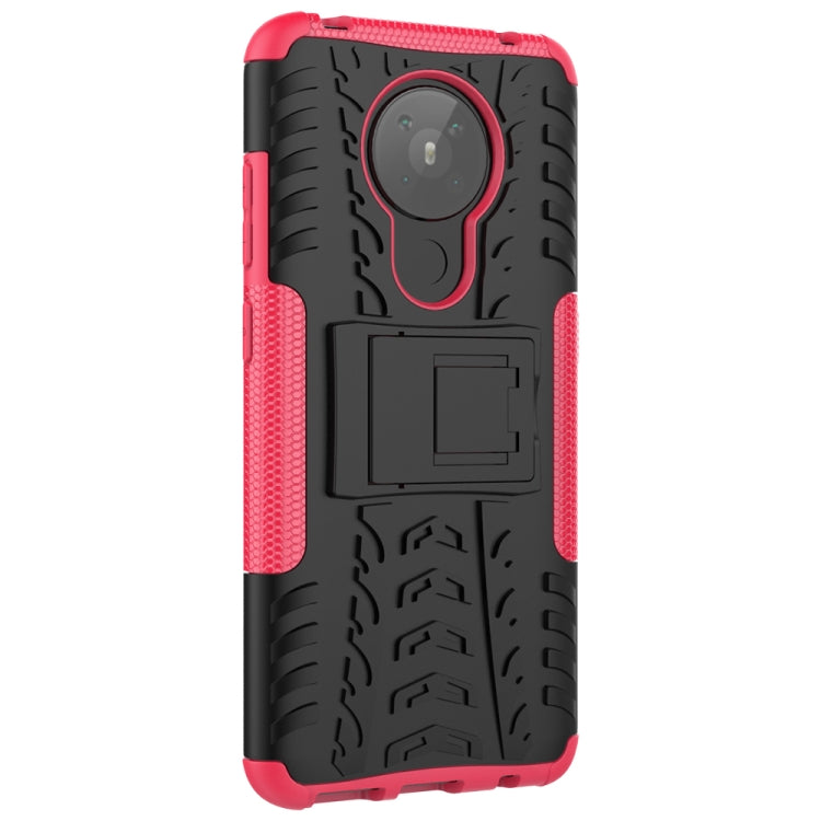 For Nokia 5.3 Tire Texture Shockproof TPU + PC Protective Case with Holder