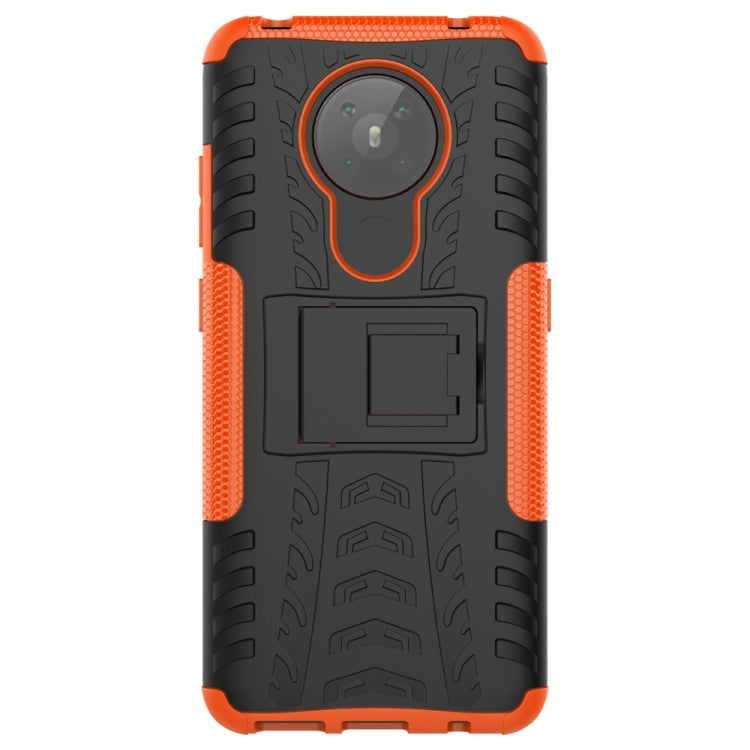 For Nokia 5.3 Tire Texture Shockproof TPU + PC Protective Case with Holder