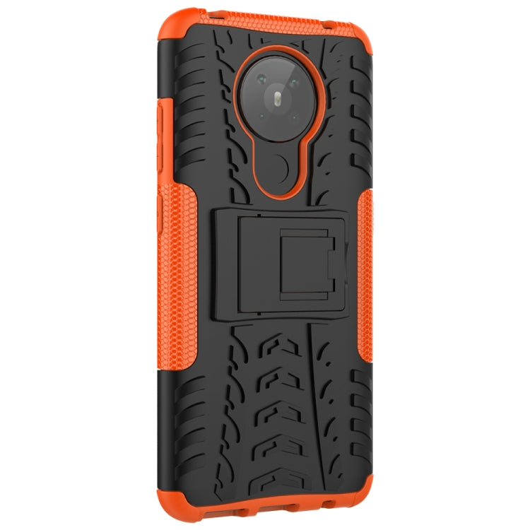 For Nokia 5.3 Tire Texture Shockproof TPU + PC Protective Case with Holder