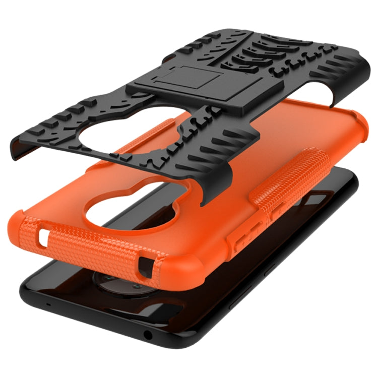 For Nokia 5.3 Tire Texture Shockproof TPU + PC Protective Case with Holder