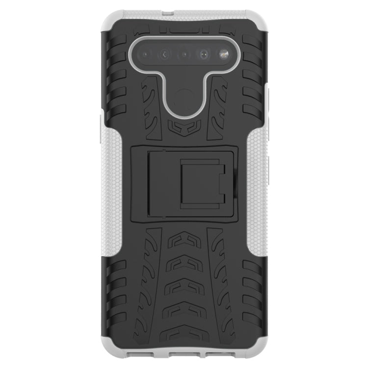 For LG K41S / K51S Tire Texture Shockproof TPU + PC Protective Case with Holder