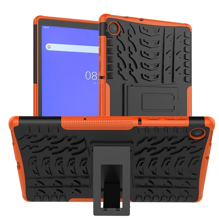 For Lenovo Tab M10 Plus TB-X606F Tire Texture Shockproof TPU+PC Protective Case with Holder