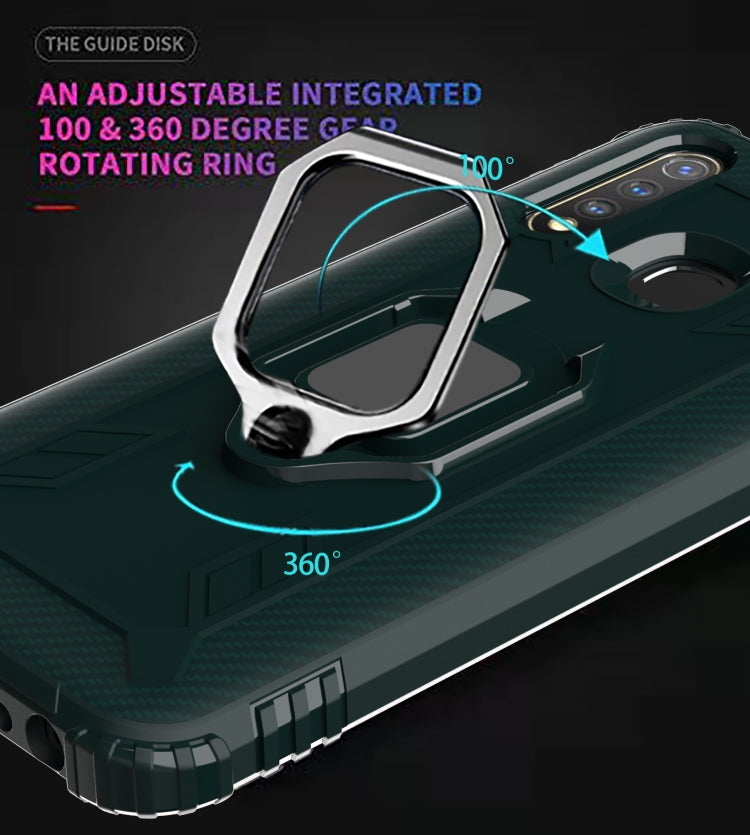 For OPPO A8 & A31 Carbon Fiber Protective Case with 360 Degree Rotating Ring Holder