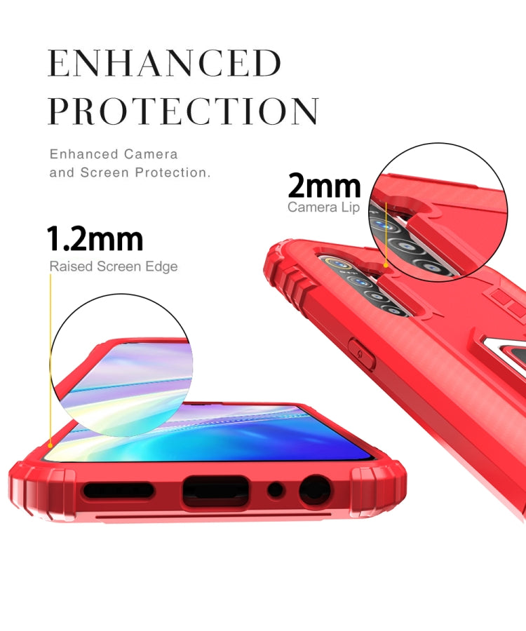 For OPPO Realme X50 & Realme X3 Carbon Fiber Protective Case with 360 Degree Rotating Ring Holder