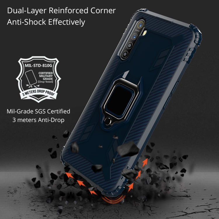 For OPPO Realme X50 & Realme X3 Carbon Fiber Protective Case with 360 Degree Rotating Ring Holder