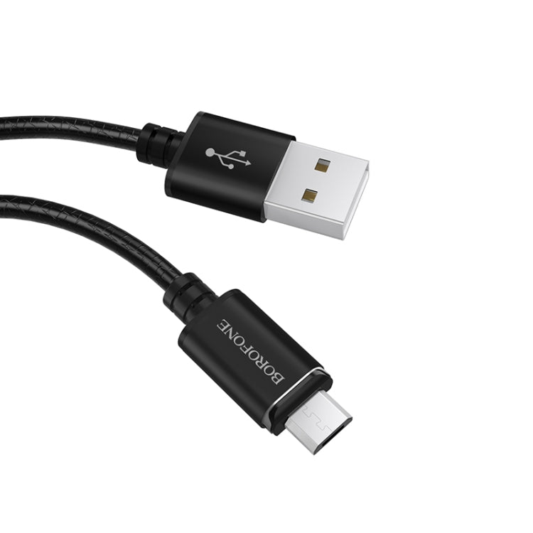 Borofone BU1 1.2m 3A Max Output USB to Micro USB Magnetic Data Sync Charging Cable(Black)