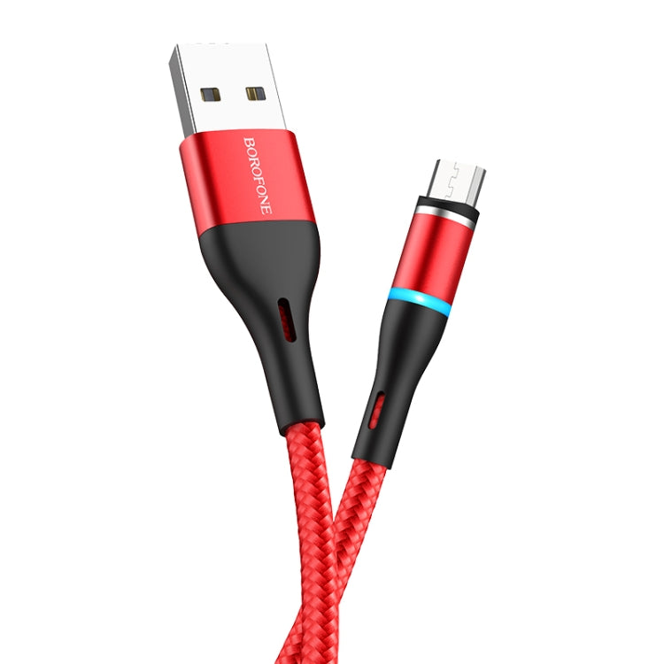 Borofone BU16 1.2m 2.4A Max Output USB to Micro USB Skill Magnetic Charging Data Cable with LED Indicator