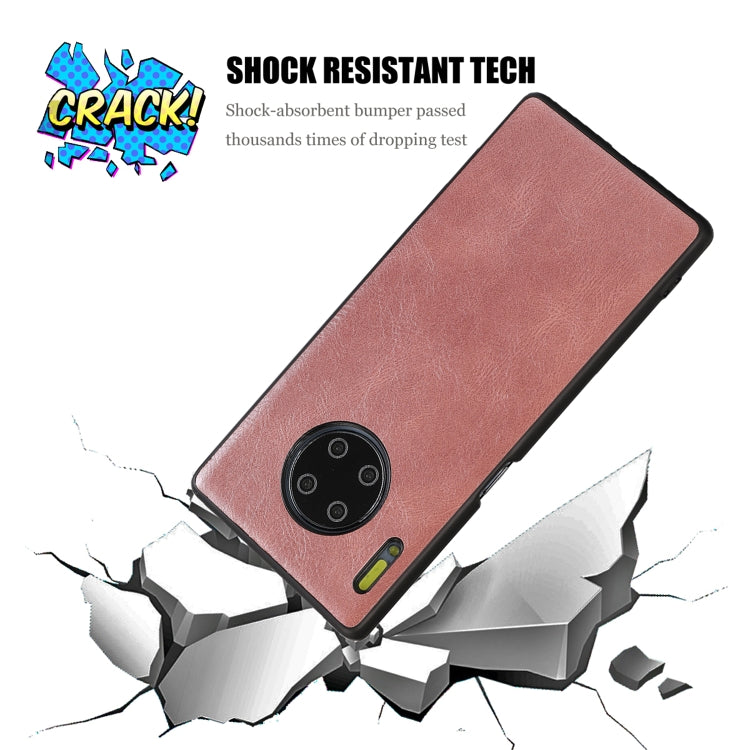 For Huawei Mate 30 Crazy Horse Textured Calfskin PU+PC+TPU Case