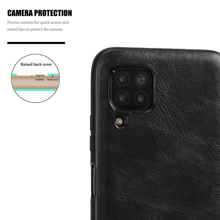 For Huawei Nova 6 Crazy Horse Textured Calfskin PU+PC+TPU Case